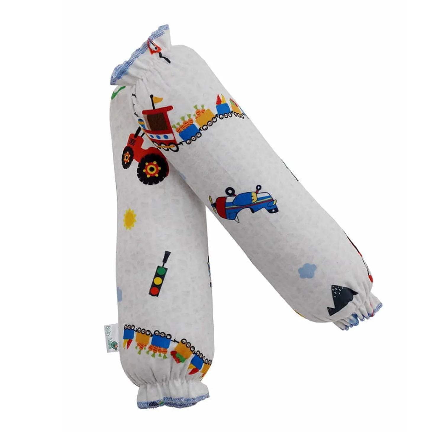 Baby Moo Truck And Car 2 Pcs Velvet Large Bolster Set - Cream