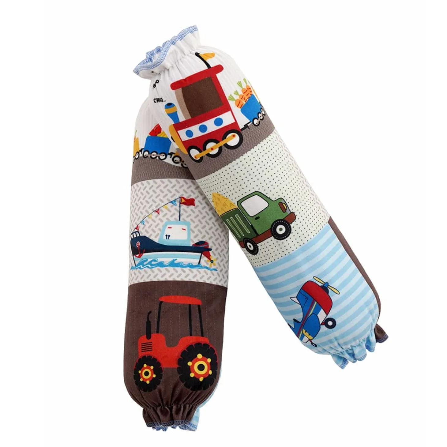 Baby Moo Truck And Car 2 Pcs Velvet Large Bolster Set - Multicolour