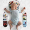 Baby Moo Truck And Car Velvet Side Bolster And U Shape Matching Pillow Set - Multicolour