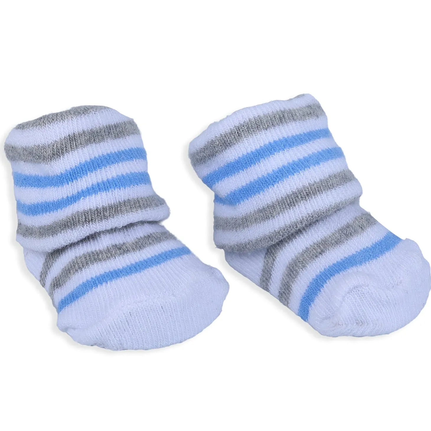 Baby Moo Truck And Stripes Newborn Breathable Infant Cotton Socks - Grey
