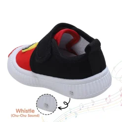 Baby Moo Truck Applique Velcro Strap Anti-Skid Chu Chu Sound Sneakers - Red