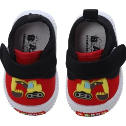 Baby Moo Truck Applique Velcro Strap Anti-Skid Chu Chu Sound Sneakers - Red