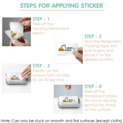 Baby Moo Truck Personalised Name Self Adhesive Transparent Embossed Stickers, 3D Labels 10 Pcs Stationery Set for Children - Mustard