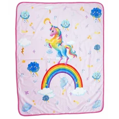 Baby Moo Unicorn All Season Velvet And Hosiery Large Blanket - Pink