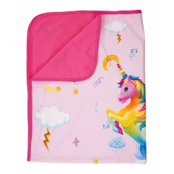 Baby Moo Unicorn All Season Velvet And Hosiery Large Blanket - Pink