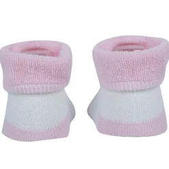 Baby Moo Unicorn And Mouse 3D Rattle Anti-Skid Socks Booties Pack of 2 - Pink, Orange
