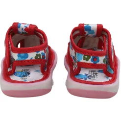Baby Moo Unicorn Applique Floral Print Velcro Strap Anti-Skid Chu Chu Sound Sandals - Blue