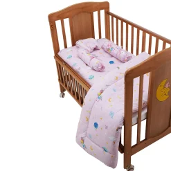 Baby Moo Unicorn Bedding Gift Set 2 Bolsters, U Pillow, Mattress And Quilt Set - Pink