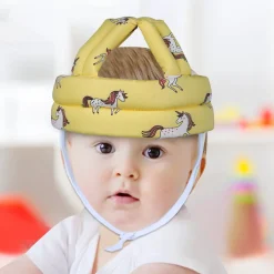 Baby Moo Unicorn Head Protection Adjustable Cushioned Safety Helmet - Yellow