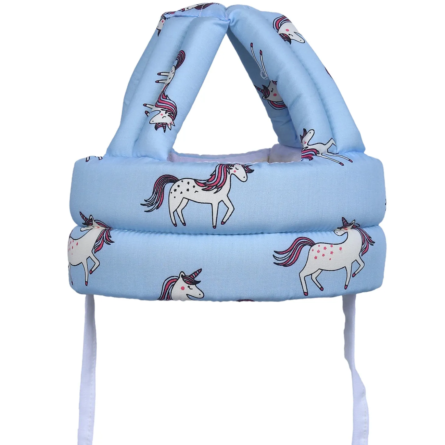 Baby Moo Unicorn Head Protection Adjustable Cushioned Safety Helmet - Blue