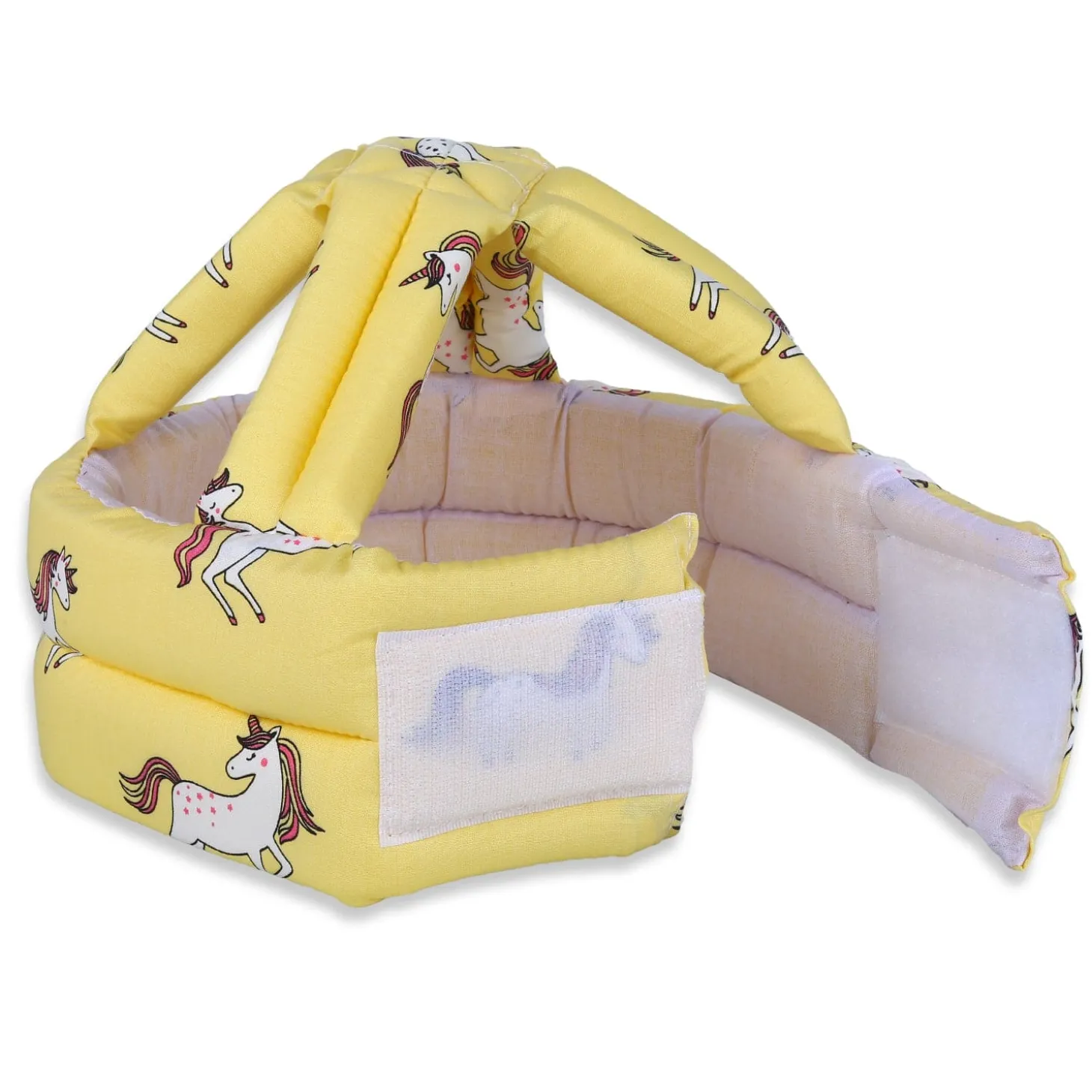 Baby Moo Unicorn Head Protection Adjustable Cushioned Safety Helmet - Yellow