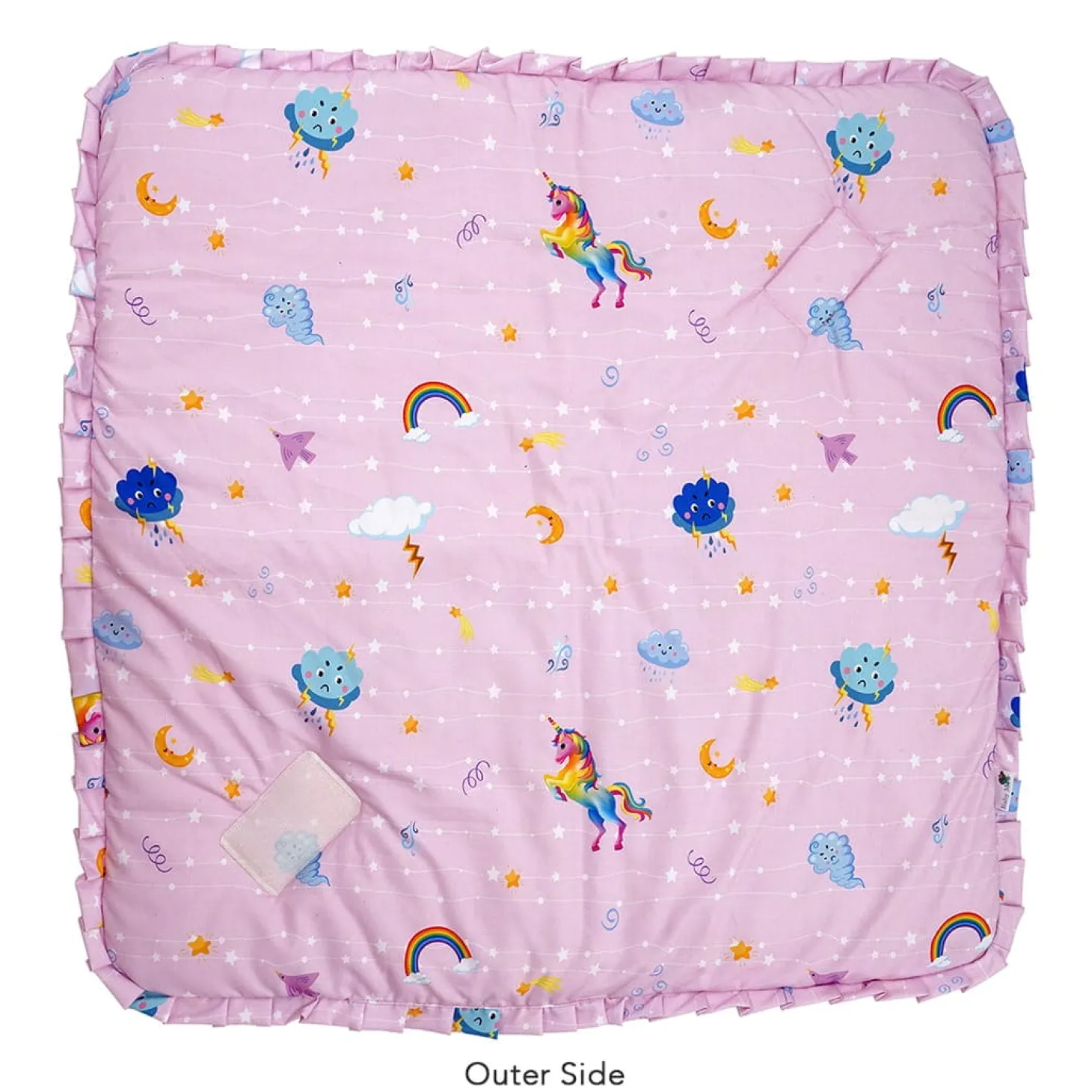 Baby Moo Unicorn Premium Quilted Hood Wrapper - Pink
