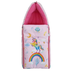Baby Moo Unicorn Premium Carry Nest Velvet With Hosiery Lining Sleeping Bag - Pink