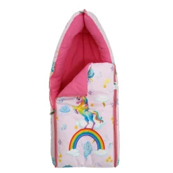 Baby Moo Unicorn Premium Carry Nest Velvet With Hosiery Lining Sleeping Bag - Pink