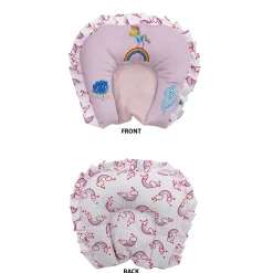 Baby Moo Unicorn Soft Velvet U Pillow, 2 Side Bolsters Mattress Set - Pink