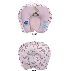 Baby Moo Unicorn Velvet Side Bolster And U Shape Matching Pillow Set - Pink