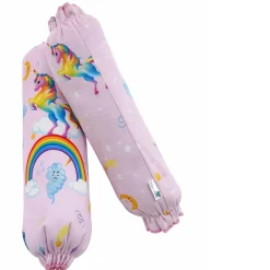 Baby Moo Unicorn Velvet Side Bolster And U Shape Matching Pillow Set - Pink