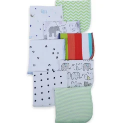 Baby Moo Unisex Cotton 20 x 20 cm Soft Hosiery Wash Cloth - Multicolour