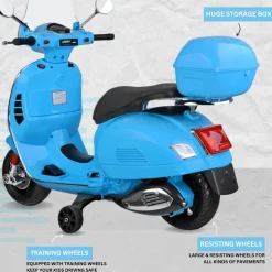 Baby Moo Vespa Rechargeable Battery Operated Bike With Music & Light With Remote - Blue