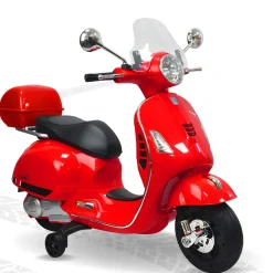 Baby Moo Vespa Rechargeable Battery Operated Bike With Music & Light Without Remote - Red