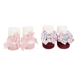 Baby Moo Vibrant Infant Girl 4-Piece Gift Hairband And Socks Set - Pink