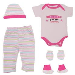 Baby Moo Way Too Cute Pink 5 Pcs Gift Set