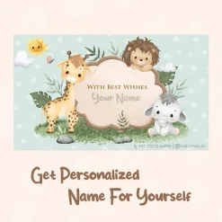 Baby Moo Welcome to Jungle 40 Gift Card Pack Personalised Wish Tags - Mint Green