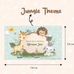 Baby Moo Welcome to Jungle 40 Gift Card Pack Personalised Wish Tags - Mint Green