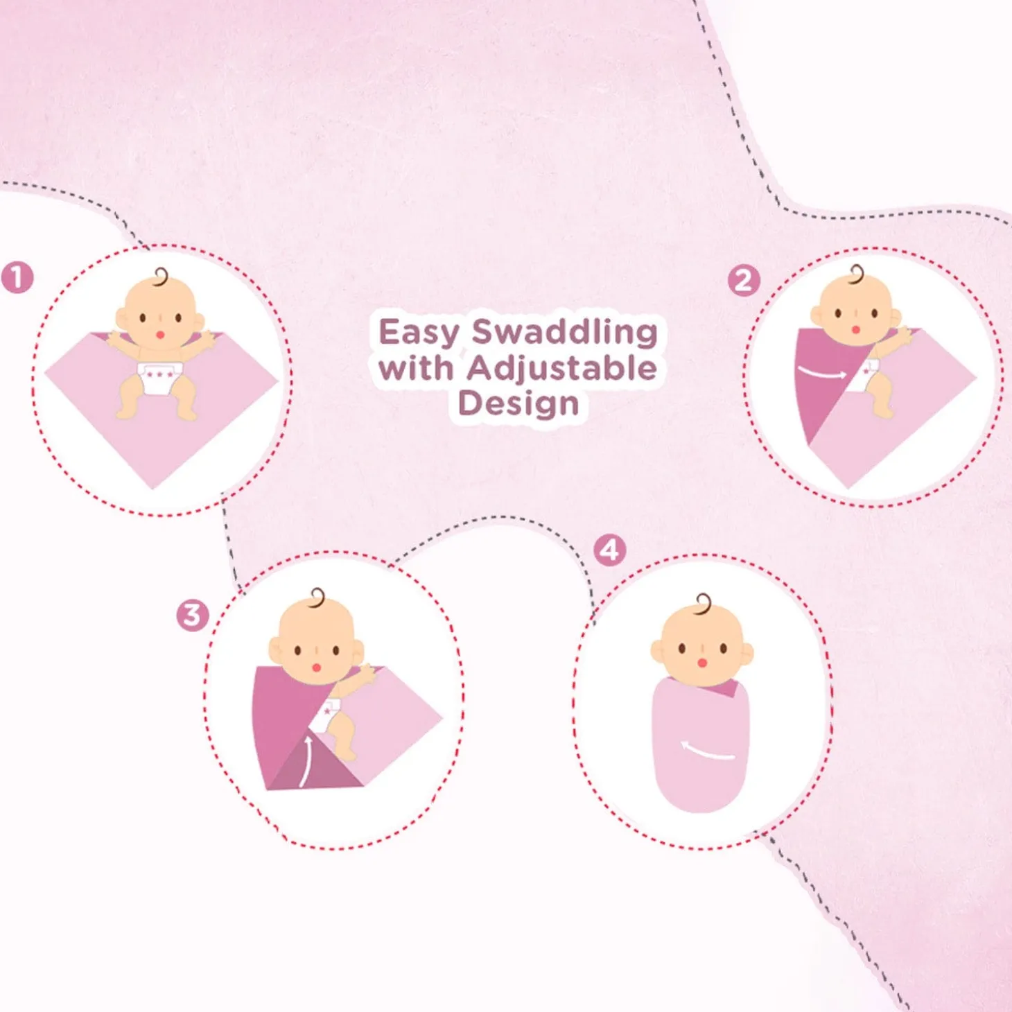 Baby Moo Whale Warm Hooded Quilted Wrapper - Pink