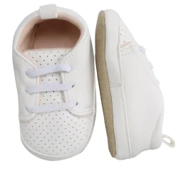 Baby Moo White Lace Up Booties