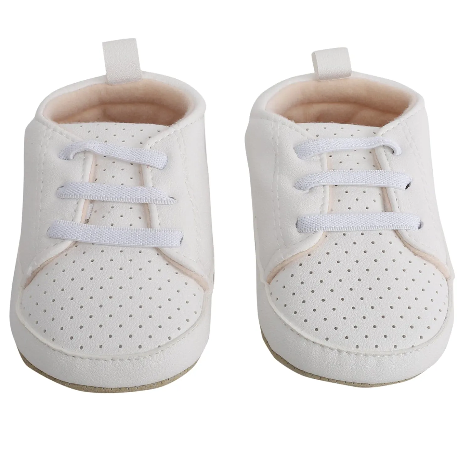 Baby Moo White Lace Up Booties