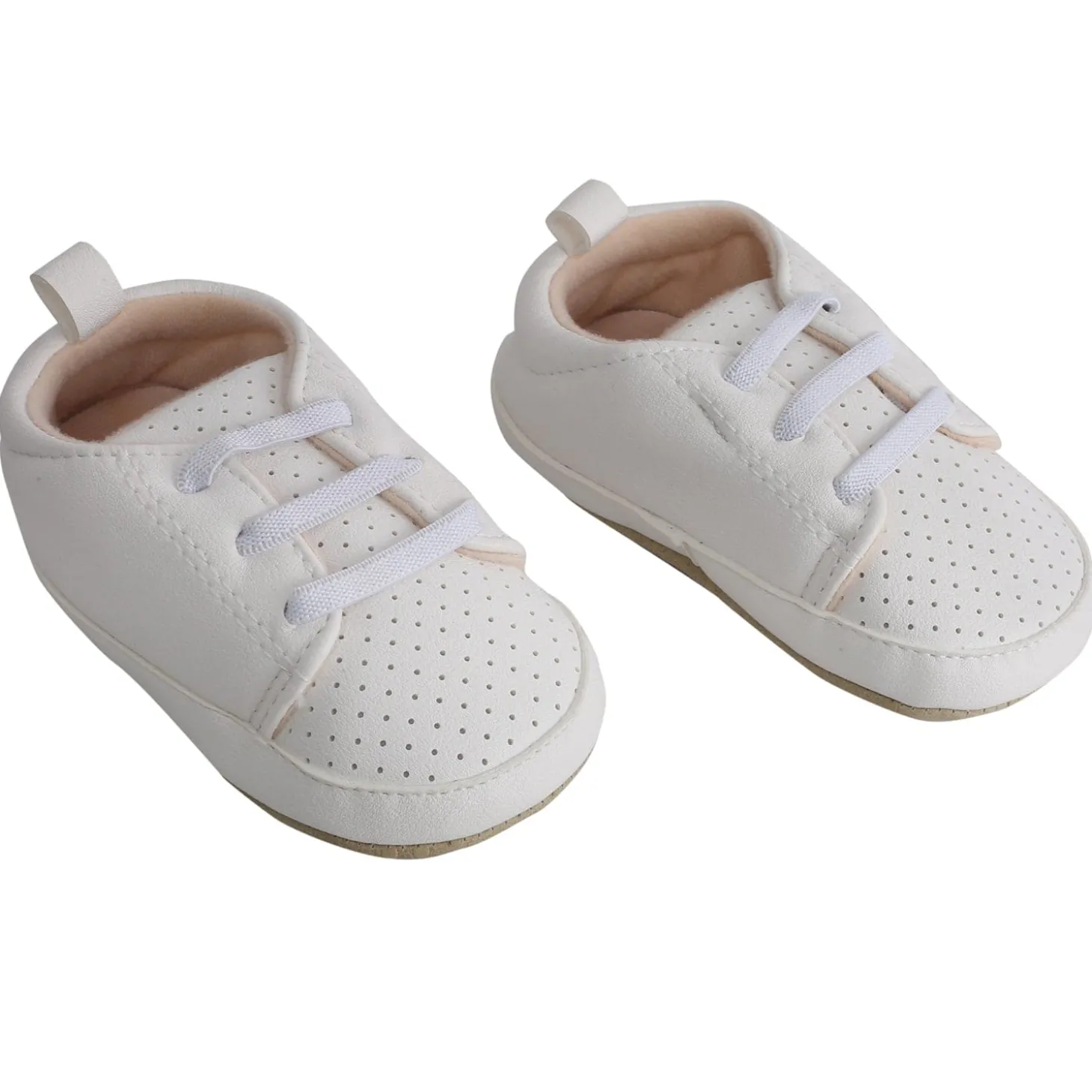 Baby Moo White Lace Up Booties