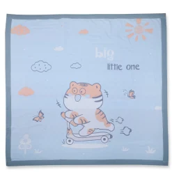 Baby Moo Wild Tiger All Season Medium Muslin Blanket - Blue