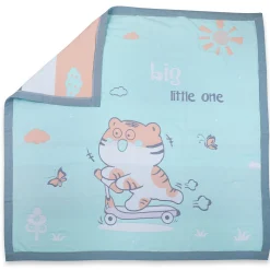 Baby Moo Wild Tiger All Season Medium Muslin Blanket - Mint Green