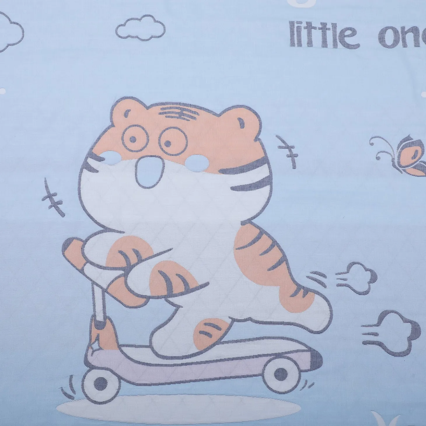Baby Moo Wild Tiger All Season Medium Muslin Blanket - Blue