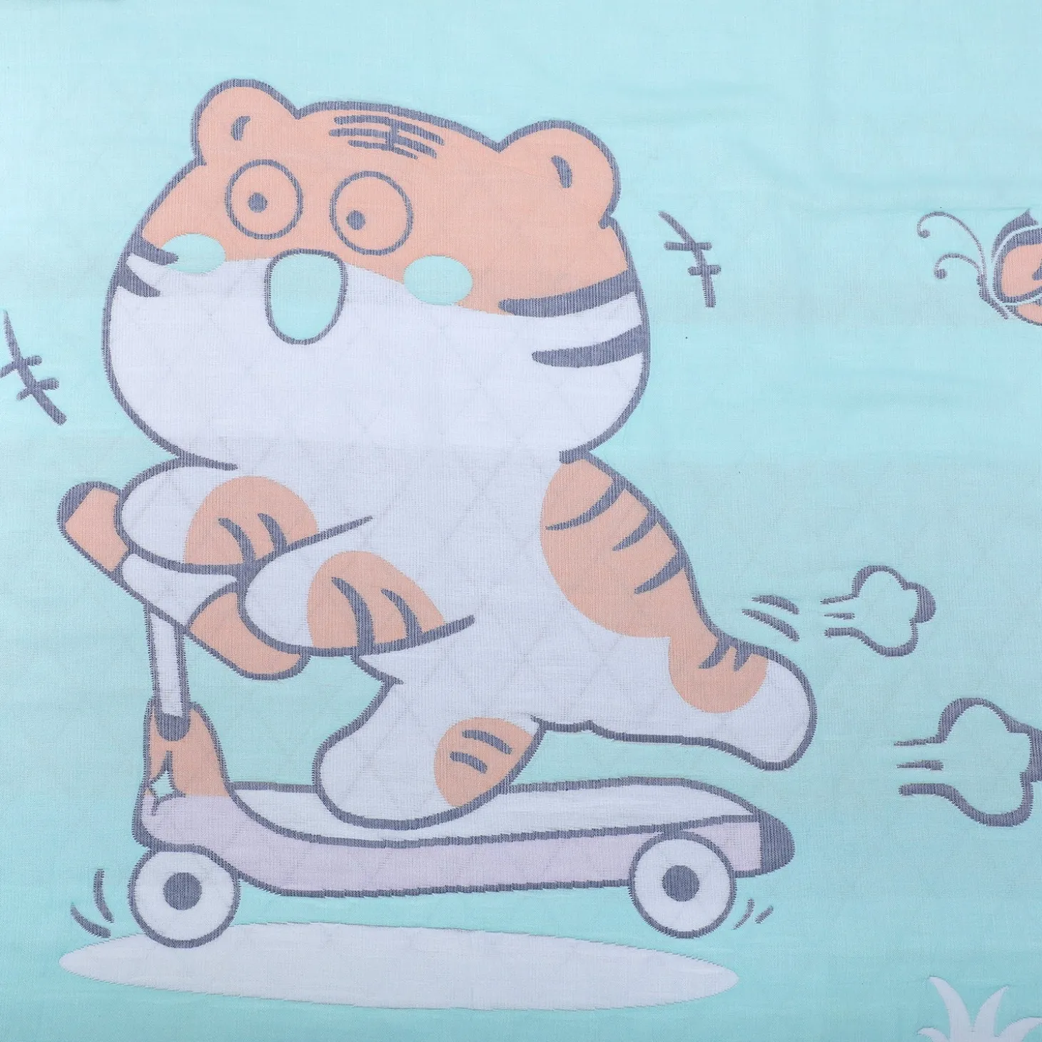 Baby Moo Wild Tiger All Season Medium Muslin Blanket - Mint Green