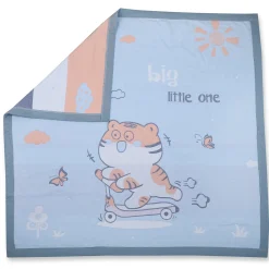 Baby Moo Wild Tiger All Season Medium Muslin Blanket - Blue