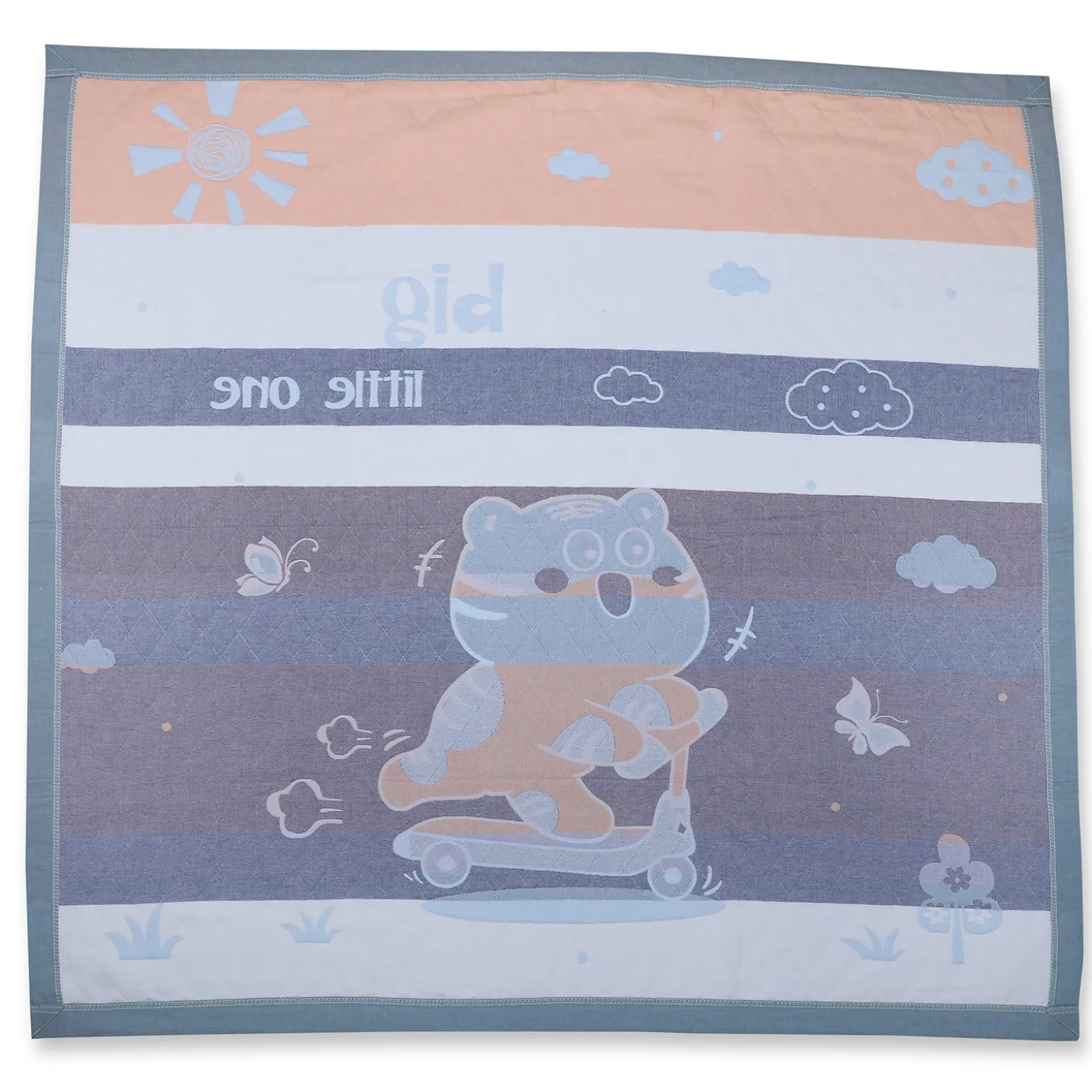 Baby Moo Wild Tiger All Season Medium Muslin Blanket - Blue
