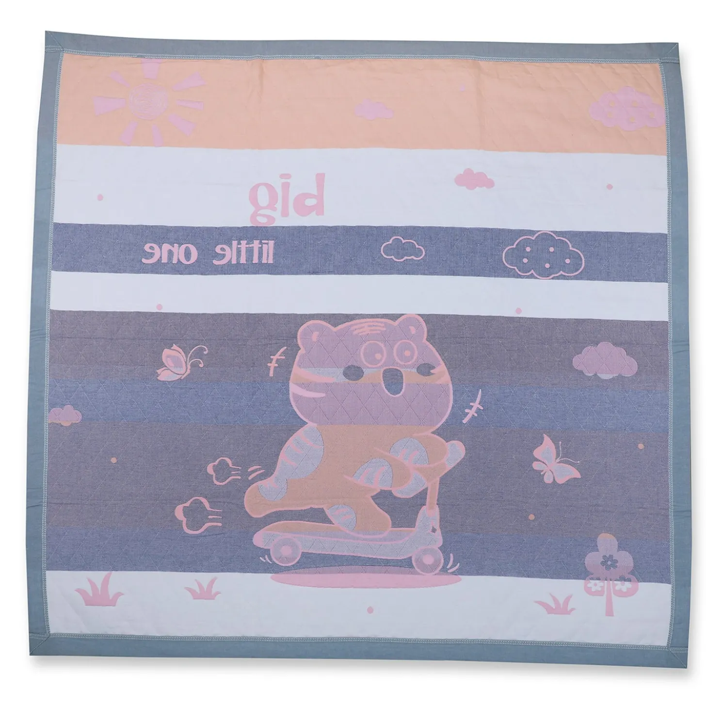 Baby Moo Wild Tiger All Season Medium Muslin Blanket - Pink