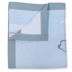 Baby Moo Wild Tiger All Season Medium Muslin Blanket - Blue