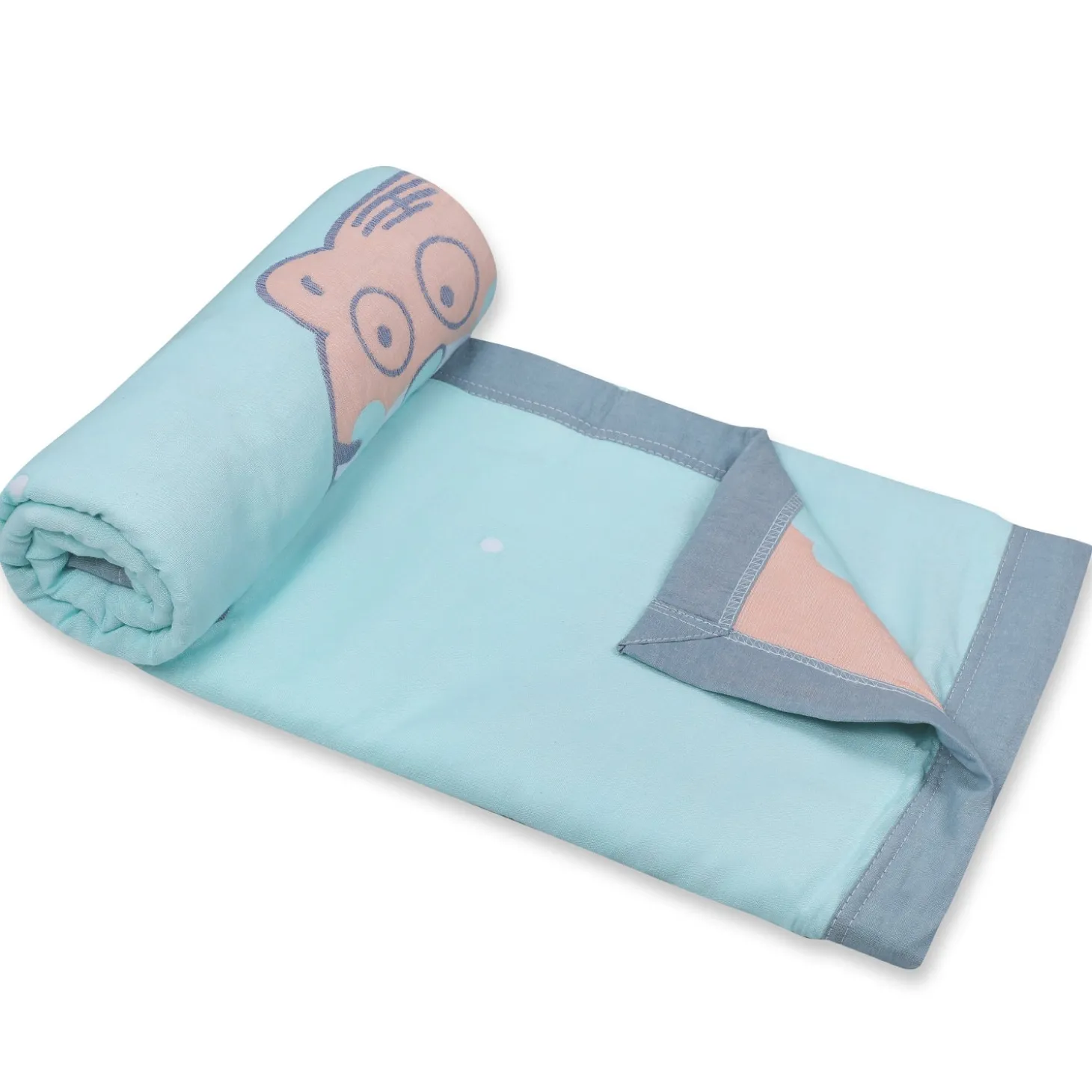 Baby Moo Wild Tiger All Season Medium Muslin Blanket - Mint Green