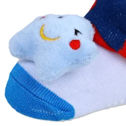 Baby Moo Winking Star Cotton Anti-Skid 3D Socks - Red