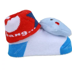 Baby Moo Winking Star Cotton Anti-Skid 3D Socks - Red