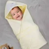 Baby Moo Workaholic Bear 100 % Cotton Wrapper - Yellow
