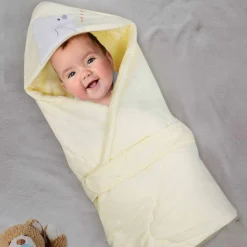 Baby Moo Workaholic Bear 100 % Cotton Wrapper - Yellow
