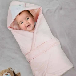Baby Moo Workaholic Bear 100 % Cotton Wrapper - Pink