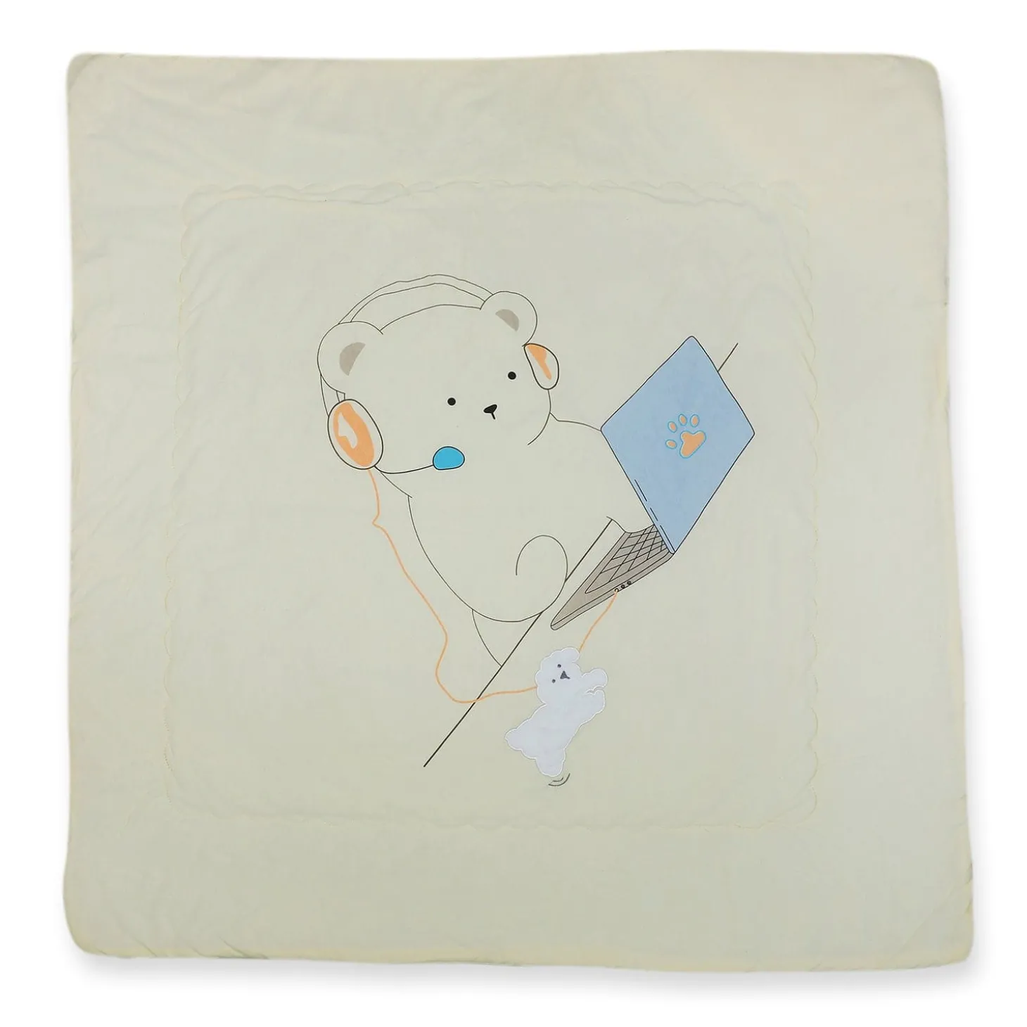 Baby Moo Workaholic Bear 100 % Cotton Wrapper - Yellow