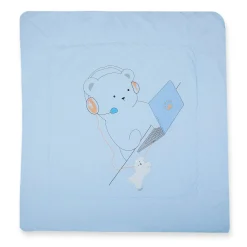 Baby Moo Workaholic Bear 100 % Cotton Wrapper - Blue