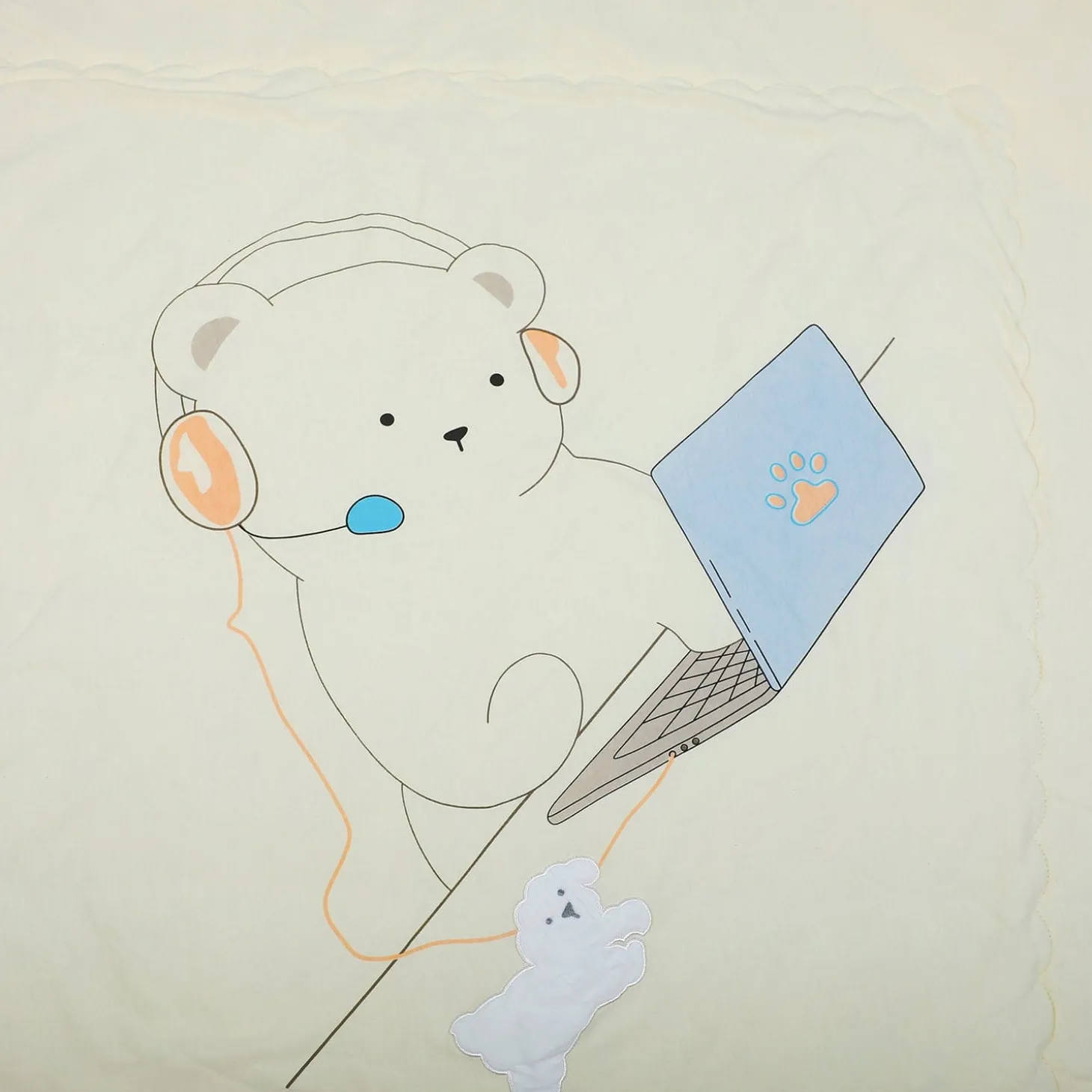 Baby Moo Workaholic Bear 100 % Cotton Wrapper - Yellow