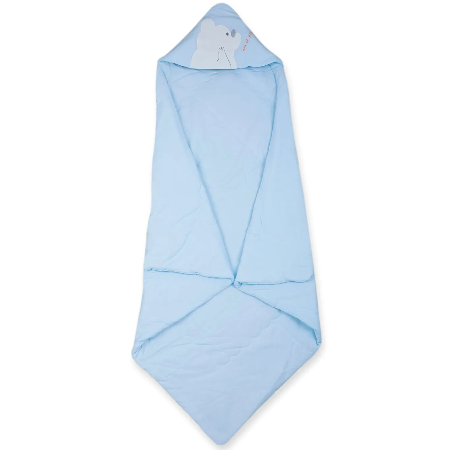Baby Moo Workaholic Bear 100 % Cotton Wrapper - Blue